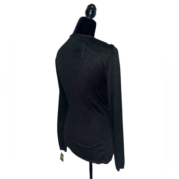 Dress Forum Charcoal Fitted Wrap Side Tie V Neck Sweater Size S - Picture 3 of 9